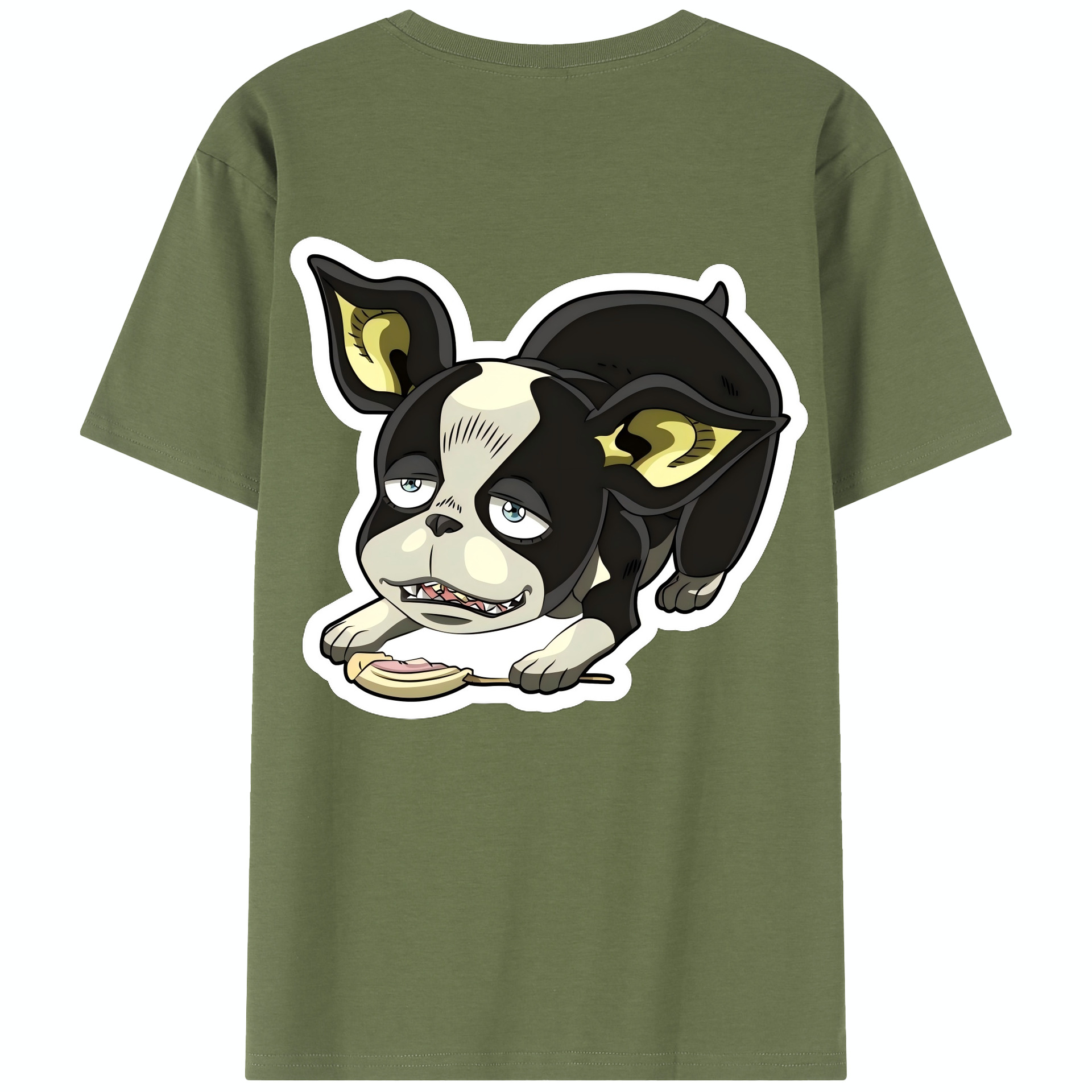 （画像用） ジョジョの奇妙な冒険 イギー JoJo's Bizarre Adventure Iggy 綿100％半袖Tシャツ（背面プリント）